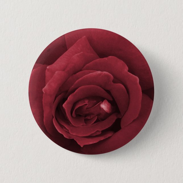 red rose 6 cm round badge (Front)