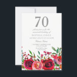 Red Rose 70th Birthday Party Invitation<br><div class="desc">Red Rose 70th Birthday Party Invitation
Matching collection in Niche and Nest store.</div>