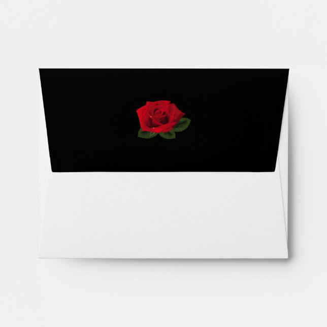 Red Rose A2 Note Card Envelope (Back (Top Flap))