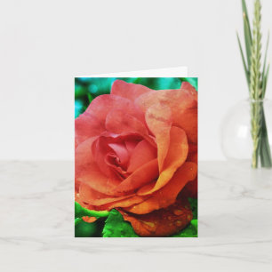 Red Rose Abstract Flower Art Note Card