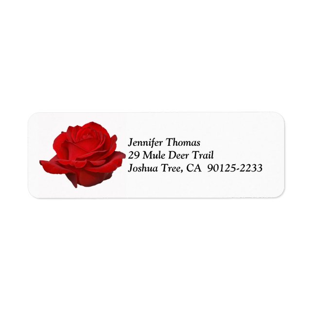 Red Rose Address Label (Front)
