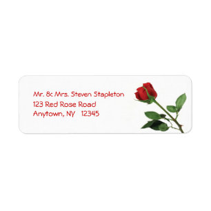 Red Rose Address Label