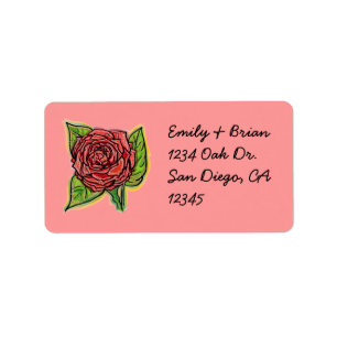 Red rose address labels