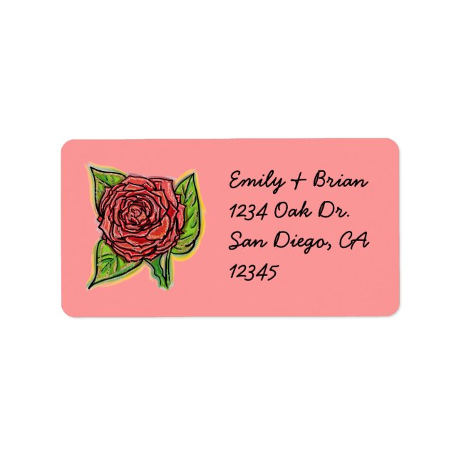 Red rose address labels (Front)