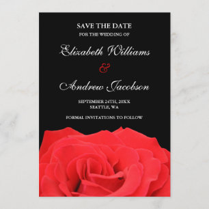 Red Rose and Black Wedding Save the Date