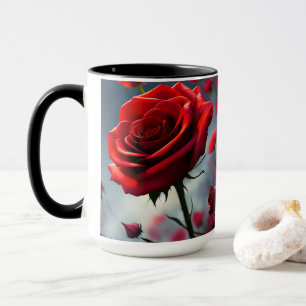 Red Rose And Buds, Coffee Mug