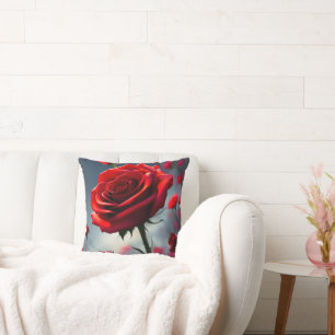 Red Rose And Buds, Cushion