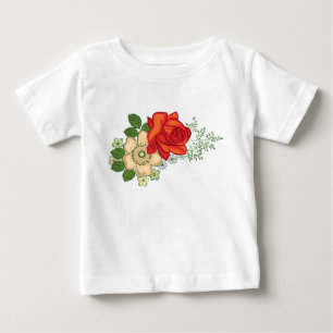Red Rose and Daisies Baby T-Shirt