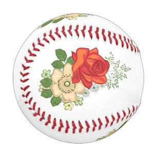 Red Rose and Daisies Baseball