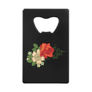 Red Rose and Daisies Black Background