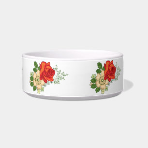 Red Rose and Daisies Bowl