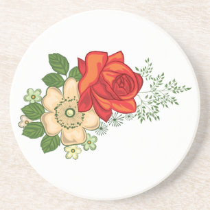 Red Rose and Daisies Coaster