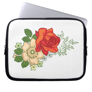 Red Rose and Daisies Laptop Sleeve