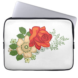 Red Rose and Daisies Laptop Sleeve