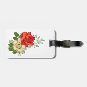 Red Rose and Daisies Luggage Tag