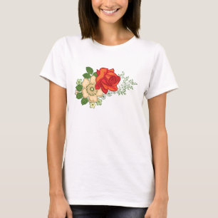 Red Rose and Daisies T-Shirt
