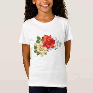 Red Rose and Daisies T-Shirt