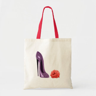 Red Rose and Lilac Stiletto Shoe Bag