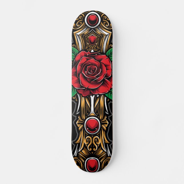 Red Rose and Rubys Skateboard (Front)