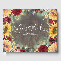 Red Rose and Sunflower Rustic Fall Wedding