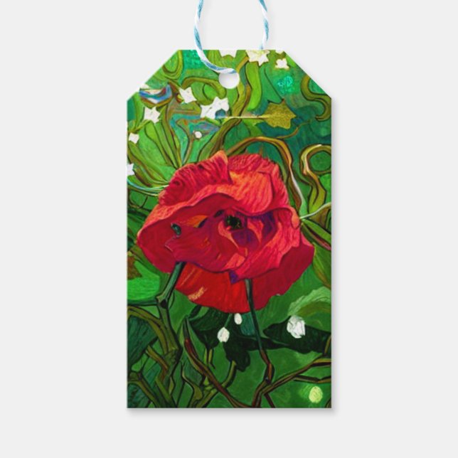 RED ROSE ART GIFT TAGS (Front)