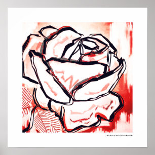 Red Rose Art - Rose Decor - Contemporary Red Rose
