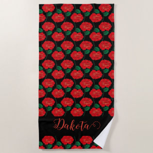 Red Rose Beach Towel