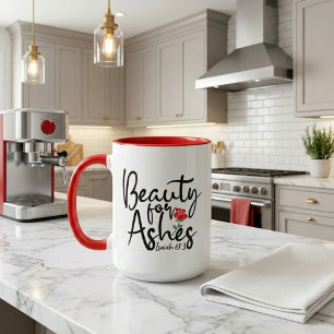 Red Rose Beauty For Ashes Isaiah 61:3 Mug