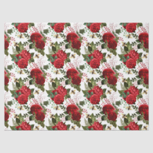 Red Rose Bee Series Design 15 Tissue Paper