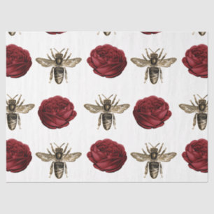 Red Rose Bee Series Design 24 Tissue Paper