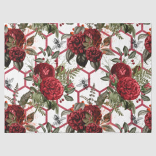 Red Rose Bee Series Design 63 Tissue Paper