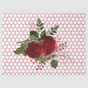 Red Rose Bee Series Design 67 Tissue Paper