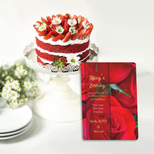Red Rose Birthday Card