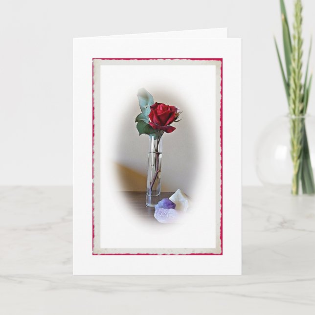 Red Rose Birthday Card (Front)
