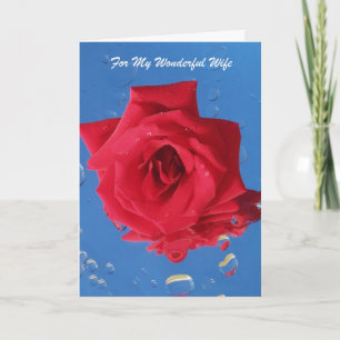 Red Rose "Birthday Card for Wife"