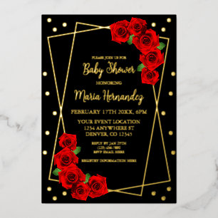 Red Rose Black and Gold Baby Shower