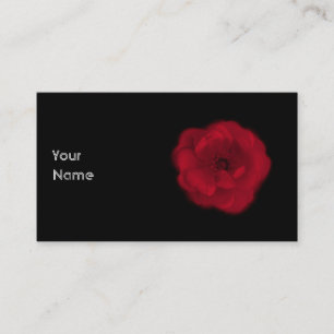 Red Rose. Black Background. Business Card