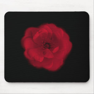 Red Rose. Black Background. Mouse Mat
