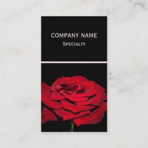 Red Rose - Black Business Card