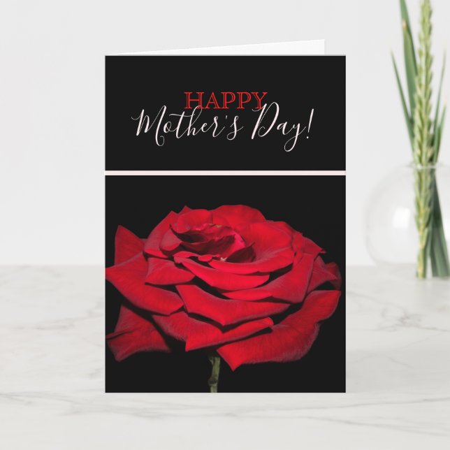 Red Rose - Black Card (Front)
