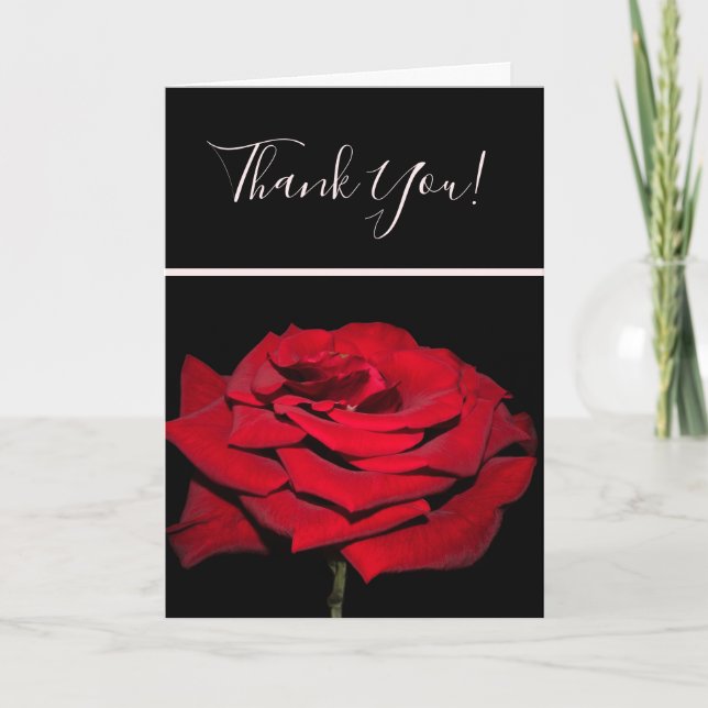Red Rose - Black Card (Front)
