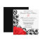 Red Rose Black Flourish Wedding Invitations