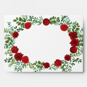 Red Rose Black Wedding Elegant Envelope