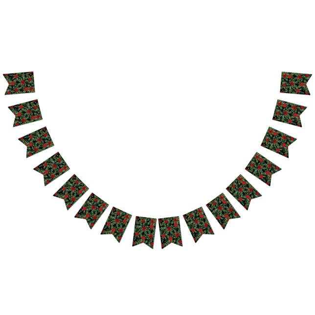 Red Rose Black Wedding Gothic Dark Bunting (All)