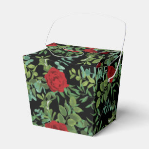 Red Rose Black Wedding Gothic Dark Favour Box
