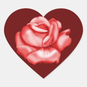 "Red Rose Bloom" Envelope Seals - Dark Red Backgro
