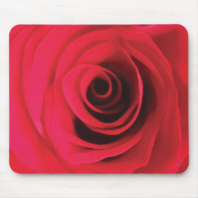 Red rose blossom floral design mouse mat (Front)