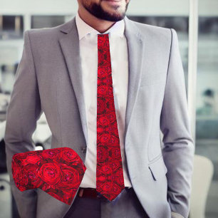Red rose blossoms with dewdrops - photograpy tie