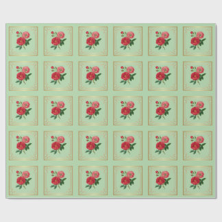 Red Rose Blossoms Wrapping Paper