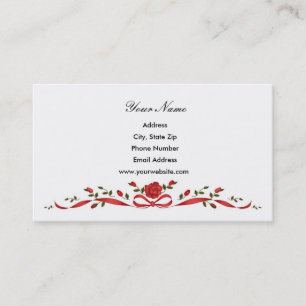 Red Rose Border Business Cards
